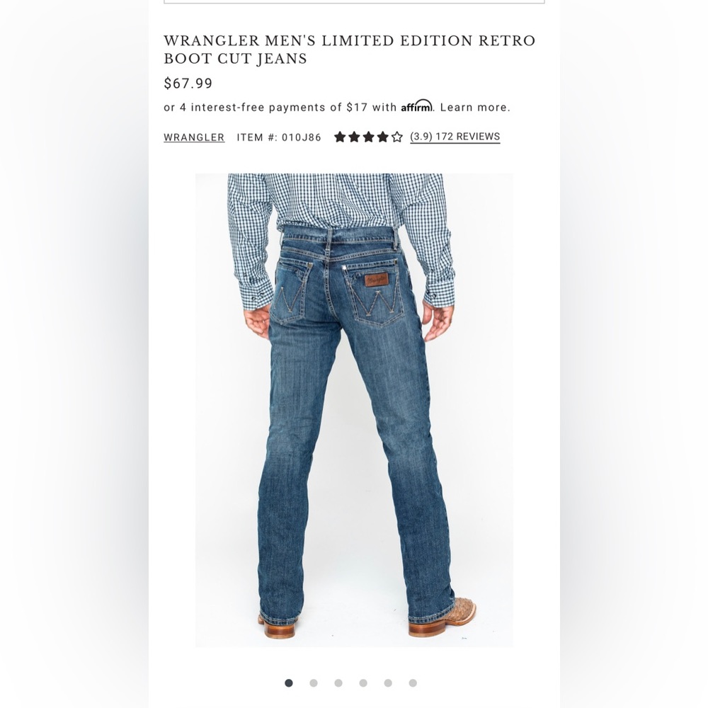 WRANGLER MEN'S LIMITED EDITION RETRO BOOT CUT JEANS